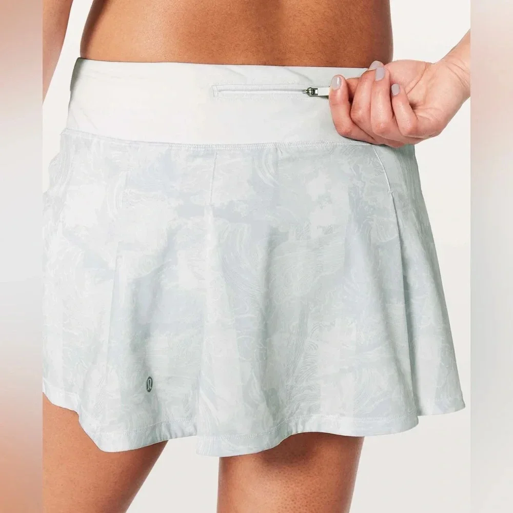 Lululemon Pace Rival Skirt (Regular) No Panels Eternal Wave White Size 4
